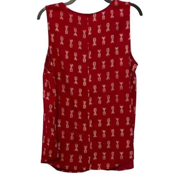 Sonoma Pink Pineapple Tank Top Sleeveless VNeck Large - Picture 3 of 6